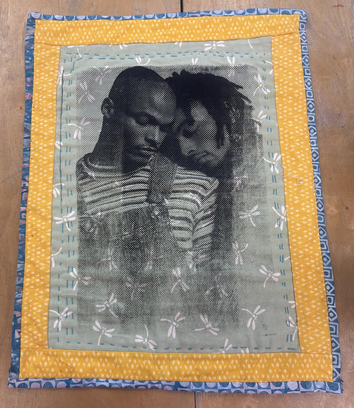 The world is gentle when I'm with you mini quilt #7